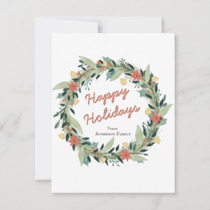 Happy Holidays Christmas Wreath Card