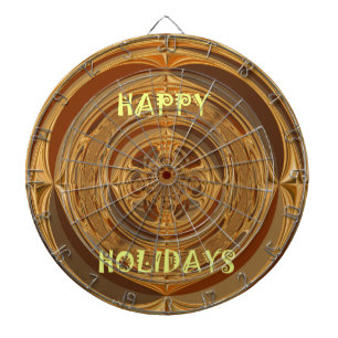 Happy Holidays Circle Art Print/Design Dartboard