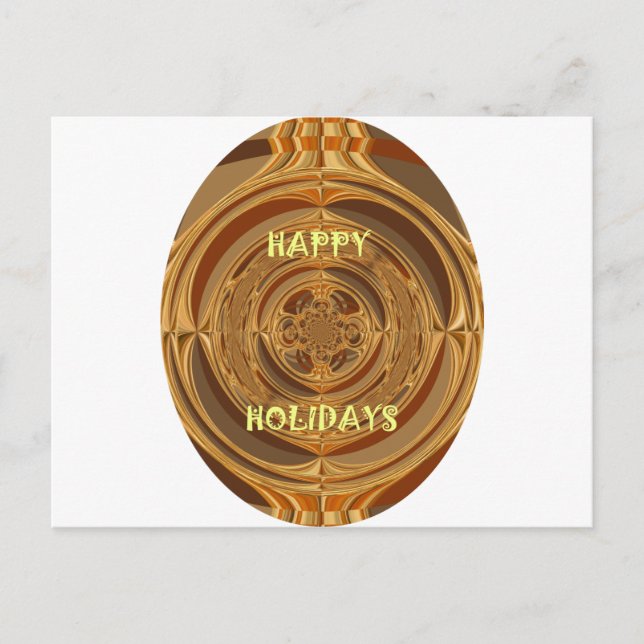 Happy Holidays Circle Art Print/Design Holiday Postcard (Front)