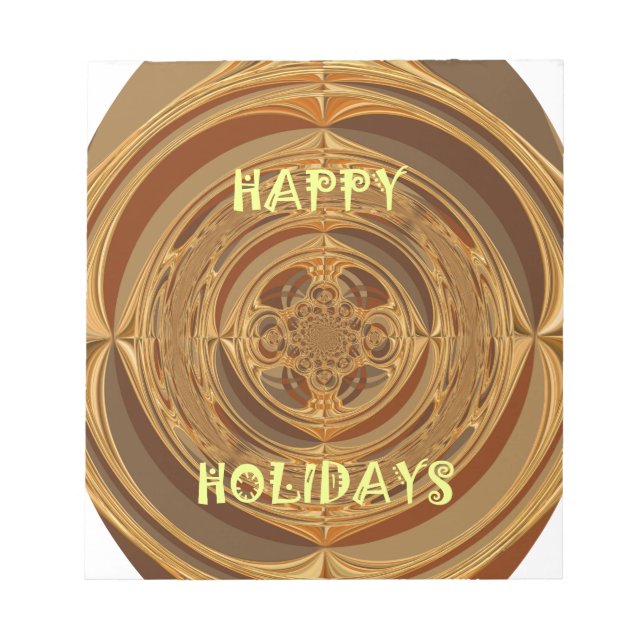 Happy Holidays Circle Art Print/Design Notepad (Front)