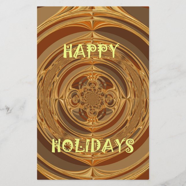 Happy Holidays Circle Art Print/Design Stationery (Front)