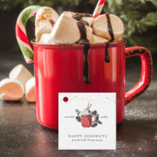 Happy Holidays   Classic Hot Chocolate Christmas Favour Tags
