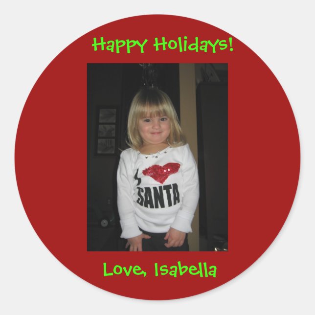 Happy Holidays! Classic Round Sticker (Front)