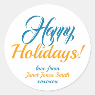 Happy Holidays Classic Round Sticker