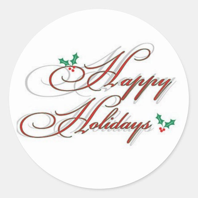 happy holidays classic round sticker (Front)