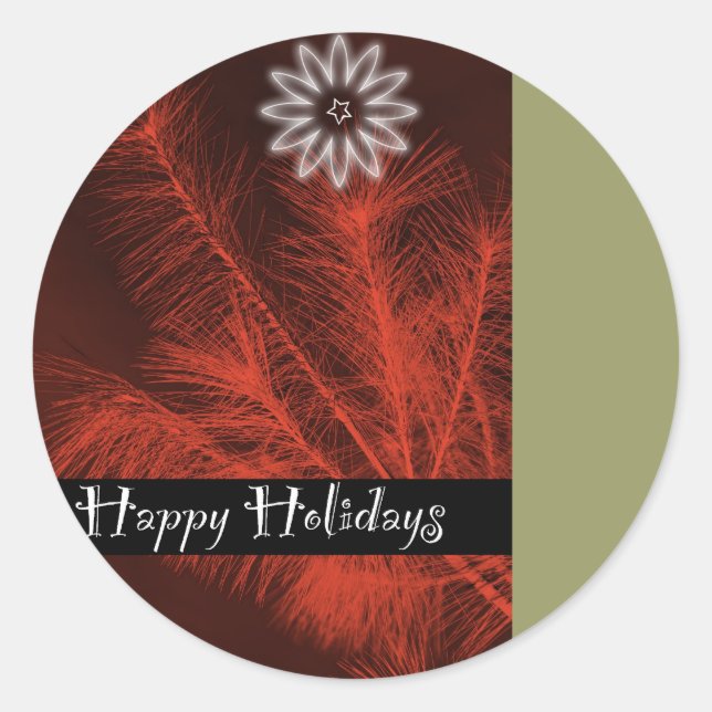 happy holidays classic round sticker (Front)