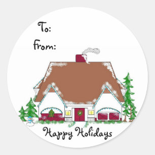 Happy Holidays Classic Round Sticker