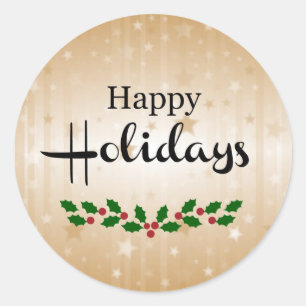 Happy Holidays  Classic Round Sticker