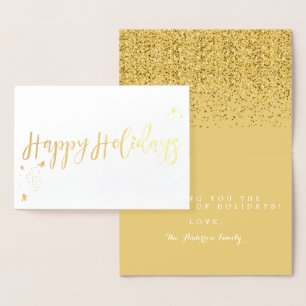 Happy Holidays Classic Typography Design Foil Card