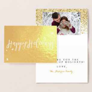 Happy Holidays Classic Typography Design Foil Card