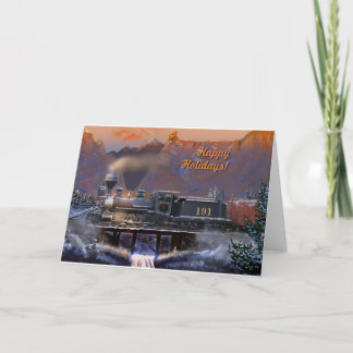 Happy Holidays!  Colorado Steam Train/snow Holiday Card