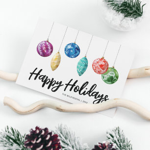 Happy Holidays Colourful Decorations Christmas Car Holiday Card