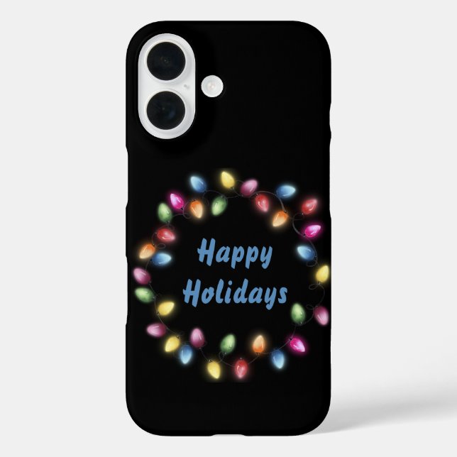 Happy Holidays Colourful & Festive Christmas Light Case-Mate iPhone Case (Back)