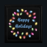 Happy Holidays Colourful & Festive Christmas Light Gift Box<br><div class="desc">Brighten up your holidays with our Happy Holidays Colourful & Festive Christmas Lights Wreath wood gift box! Whether you're decking the halls or looking for the perfect gift, this beautiful home decor piece is sure to add a touch of warmth and joy to your celebrations. Order now and make this...</div>