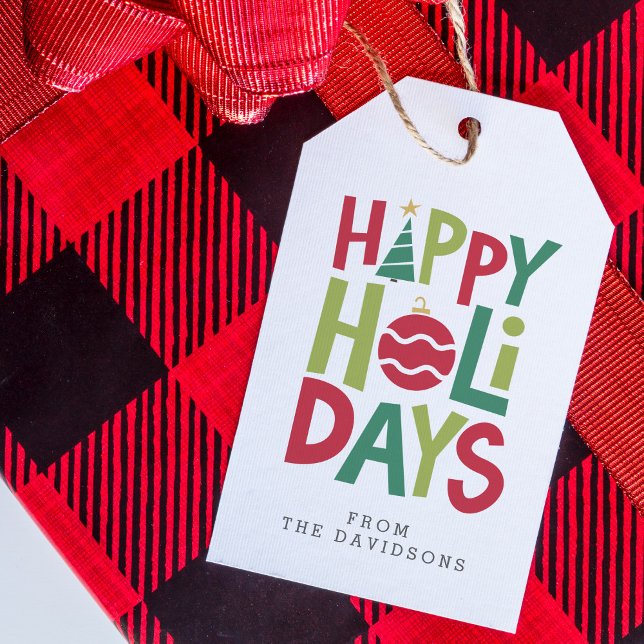 Happy holidays colourful gift tag (Creator Uploaded)