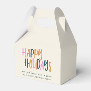 Happy Holidays Colourful Typography Personalized Favor Box