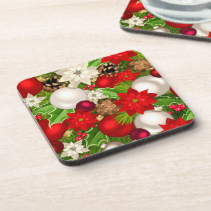 Happy Holidays Cork-Backed Coasters