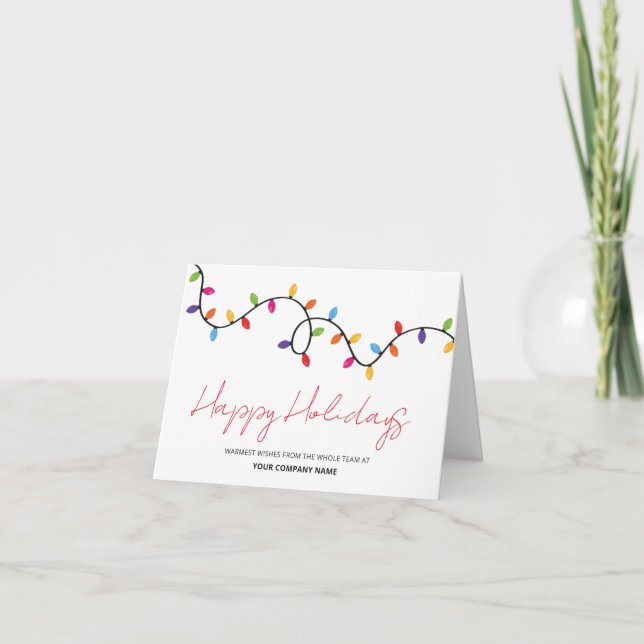 Happy Holidays Corporate Folded Christmas Card (Front)