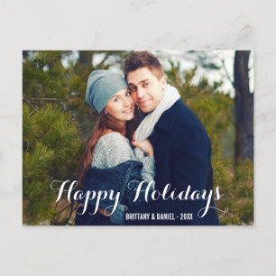 Happy Holidays Couple Photo Postcard W
