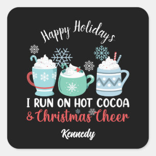 Happy Holidays - Cozy Cocoa & Christmas Cheer Square Sticker