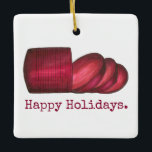 Happy Holidays Cranberry Sauce Christmas Dinner Ceramic Ornament<br><div class="desc">Holiday ornament features an original marker illustration of a can of sliced jellied cranberry sauce, with HAPPY HOLIDAYS in a fun font. Dated on the back. Perfect for holiday decorating or gift-giving! This illustration is also available on other products. Don't see what you're looking for? Need help with customization? Contact...</div>