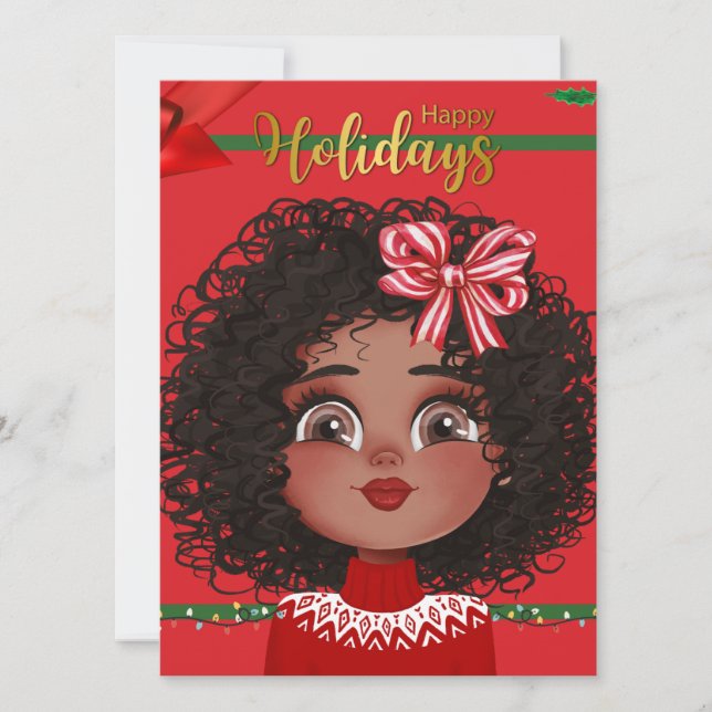 Happy Holiday's Curly Girl Holiday Card (Front)
