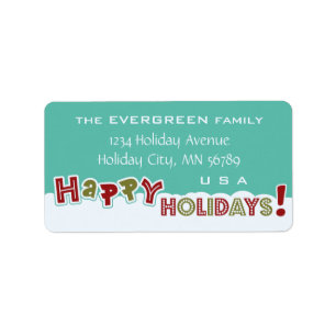 Happy Holidays custom address labels