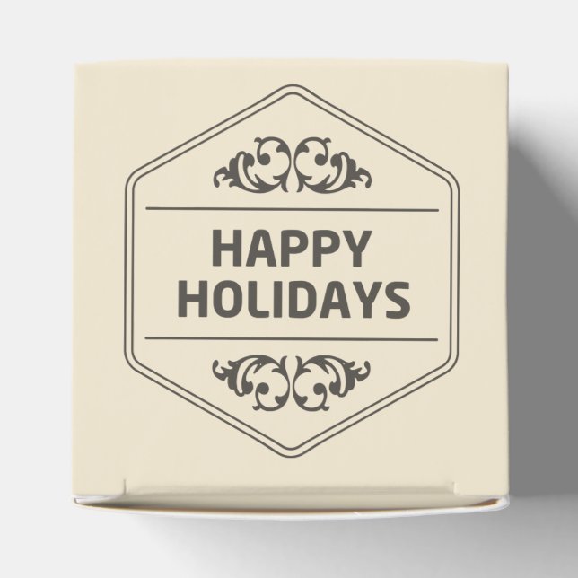 Happy Holidays Custom Background Favor Box (Top)