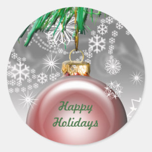 Happy Holidays Custom Christmas Envelope Stickers