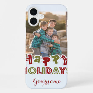Happy Holidays custom photo & name cases