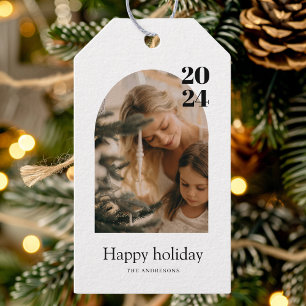 Happy Holidays Custom Photo   Personalized  Gift Tags