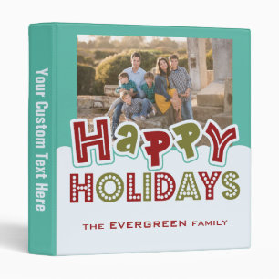 Happy Holidays custom photo & text binders