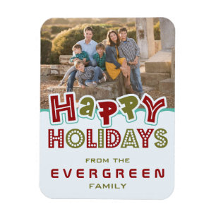 Happy Holidays custom Photo & Text magnet