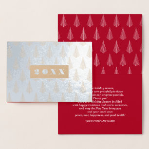 Happy Holidays   Custom Year Luxury Real Foil Card