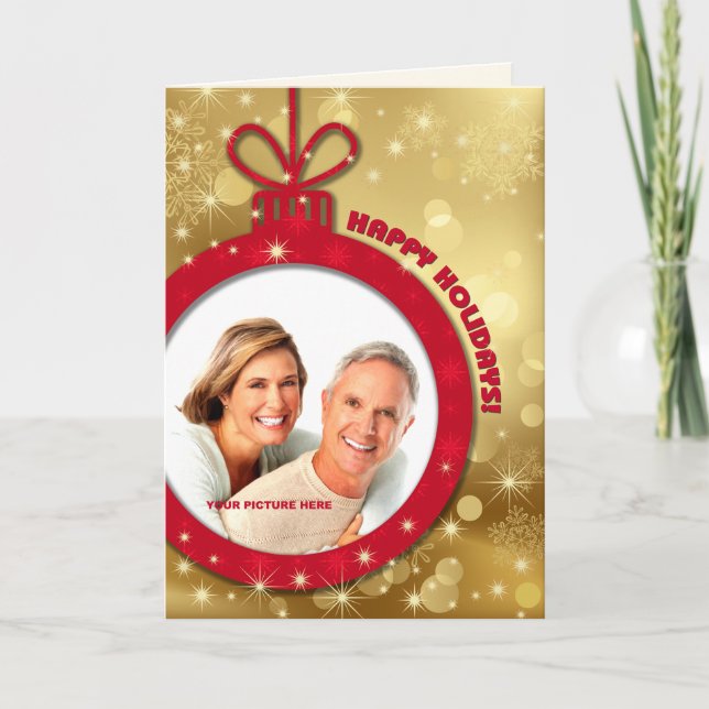 Happy Holidays. Customizable Christmas Photo Cards (Front)