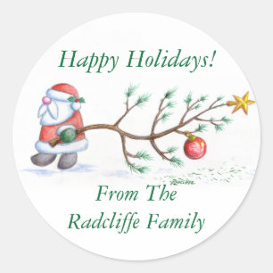 Happy Holidays Customizable Christmas Seal