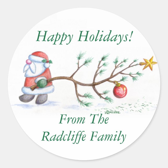Happy Holidays Customizable Christmas Seal (Front)