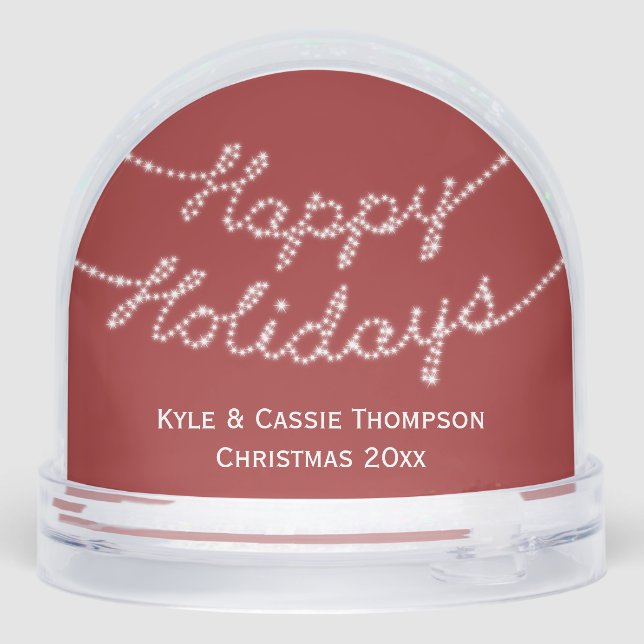 Happy Holidays Customizable Photo Snowglobe (Back)