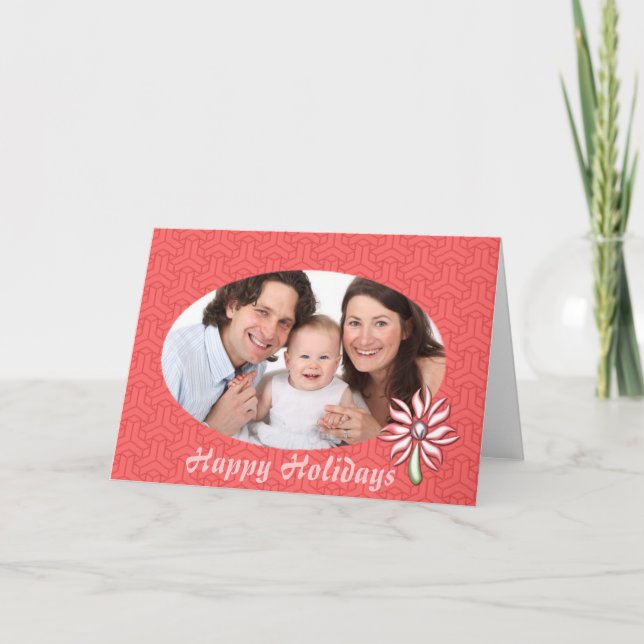 Happy holidays customizable with photo holiday card (Front)
