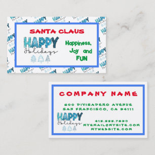 Happy Holidays Customize Business Card