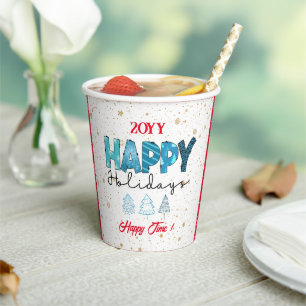 Happy Holidays Customize Paper Cups