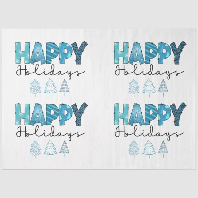 Happy Holidays Customize Tissue Paper (Front)