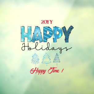 Happy Holidays Customize Window Cling