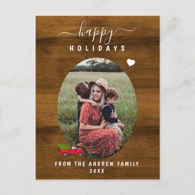  Happy Holidays customized photo  Holiday Postcard (Front)
