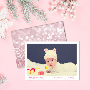 Happy Holidays Cute Baby Photo Holiday Card