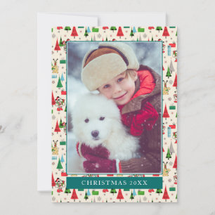 Happy Holidays   Cute Mickey Plaid Pattern Card