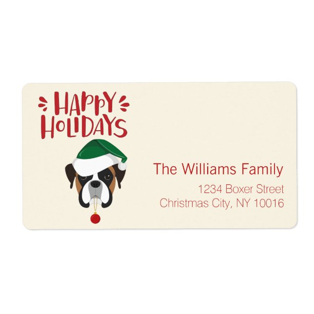 Happy Holidays - Cute Santa Boxer - Christmas (Front)