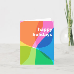 Happy Holidays Cute Simple Colourful Blank Folded Holiday Card