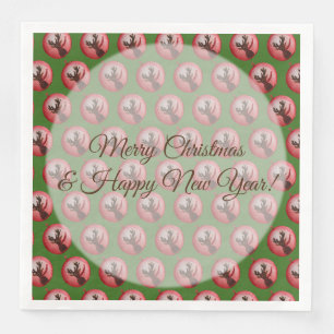 Happy Holidays, Deer Watercolor Paper Napkin