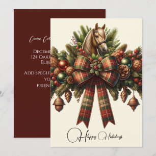 Happy Holidays Dressage Christmas Invitation